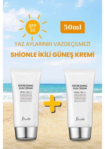 Ikili SPF50 Su Bazlı Kore Güneş Kremi, Serinletici Etkili Kore Güneş Koruyucu Krem