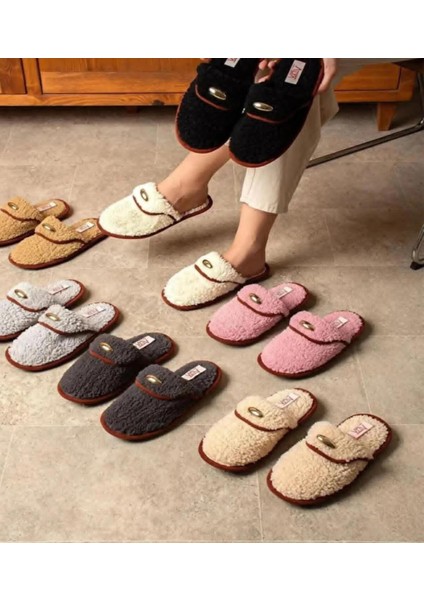 Kadın Ev Terliği 3lü Set Peluş Yıkanabilir Içi Yünlü Kürklü Misafir Gelin Terliği