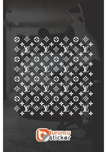 Lv Desen Kaplama Sticker - Araba -Motor - Kask- 25X25 cm