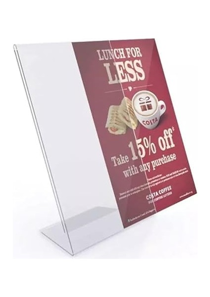 L-Tipi Dikey Şeffaf Föylük Menü Fiyatlık Broşür Etiket Fotoğraflık Albüm Stand Sehpa fiyatları