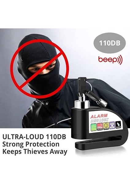 Fren Kilidi, Fren Diski Kilidi, Motosiklet Kilidi, Alarm, Alarm Diski, Güvenlik Kilidi, 1,2 M Geri Çağırma Kablosu ve Kilit Çantası, Fren Rotoru, 6 mm Bisiklet, Scooter, Motosiklet Için fiyatları