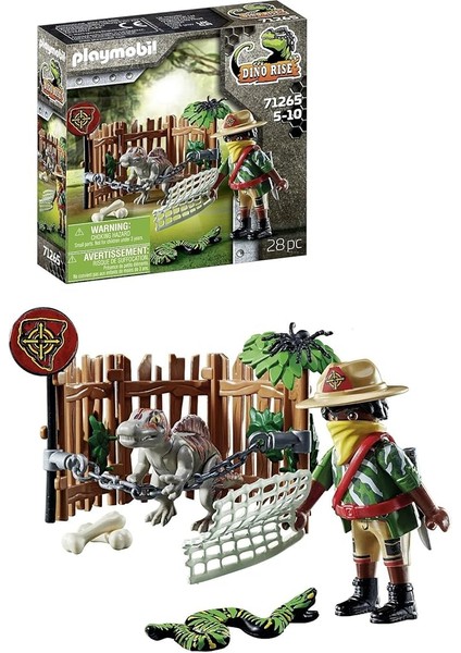 Dino Rise 71265 Kafeste Bebek Spinosaurus Dinozor, 5 Yaşından Büyük Çocuklar Için Oyuncak