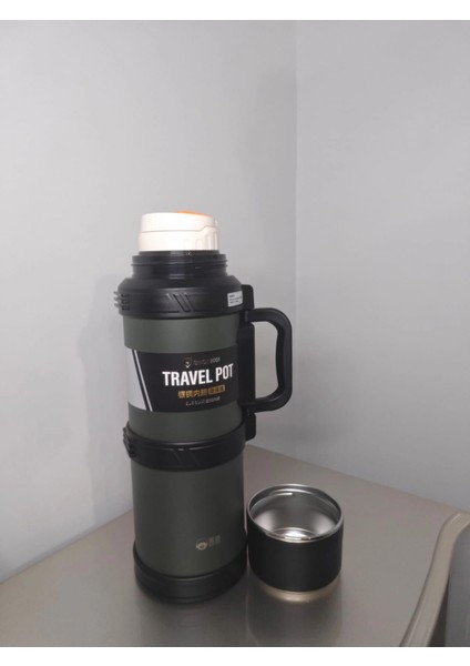 Travel Vacuum Pot 2,5 Litre Dağcı Termos Yeşil Siyah Renk fiyatları