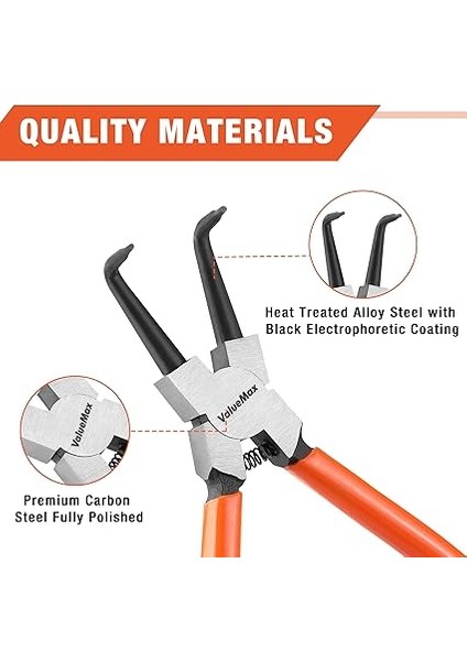 7 Inç Segman Pense Seti, Halka Sökücü Tutma Için 4 Parçalı Dahili Dış Halka Pense, Fermuarlı Durumda Düzenlenmiştir fiyatları