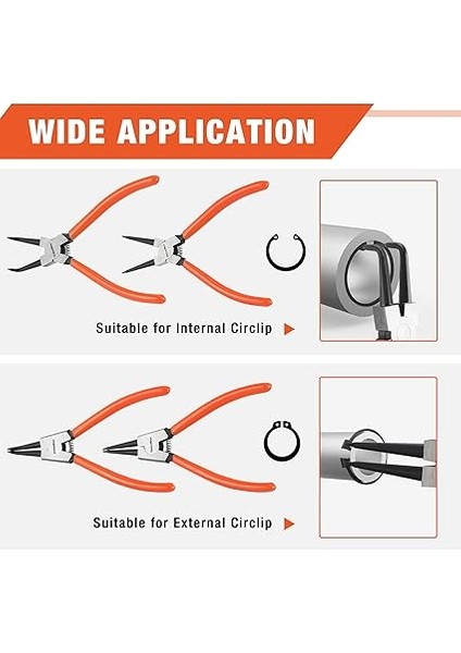 7 Inç Segman Pense Seti, Halka Sökücü Tutma Için 4 Parçalı Dahili Dış Halka Pense, Fermuarlı Durumda Düzenlenmiştir indirimleri