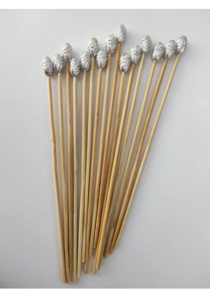 Beyhan Bayhan 15 cm Uzun Kürdan - 30 Adet Dekoratif Lüks Gümüş Varaklı Yaldız Boncuklu Kokteyl Karıştırıcı fiyatları