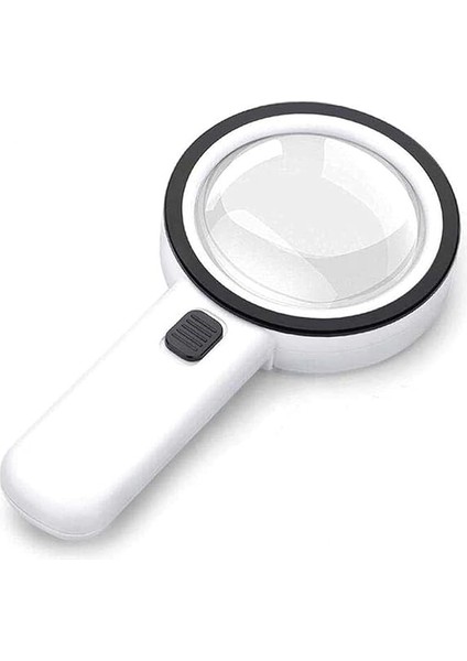 100MM 30X Uv 12 LED Işık Aydınlatmalı El Tipi Büyüteç -AL4611