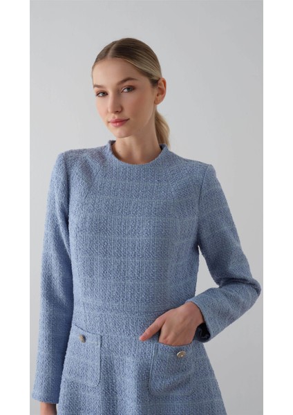 Bebe Yakalı Chanel Elbise Mavi modelleri