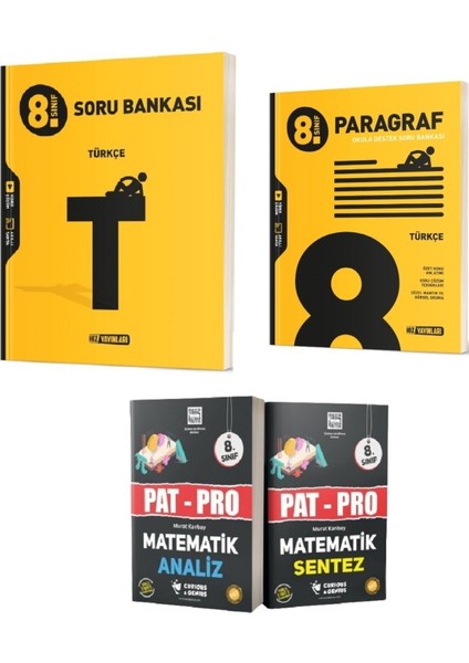 8. Sınıf Türkçe ve Paragraf Soru Bankası Seti ile Pat-Pro Matematik Soru Bankası