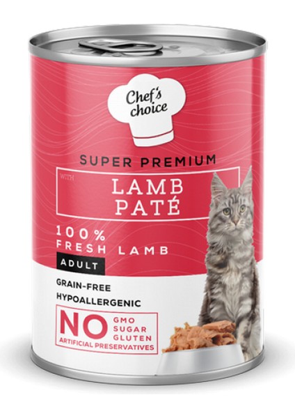 Sepetim Chefs Choice 400 gr x 12 Adet Yetişkin Kediler Için, Tahılsız, Hipoalerjenik, Kuzu Etli Ezme