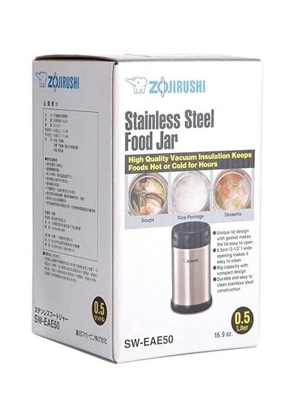 SW-EAE50 Vakumlu Paslanmaz Çelik Yemek Termosu Kabı 0.5l Gümüş Rengi indirimleri