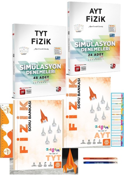 Tyt ve Ayt 3D Simülasyon Fizik Denemeleri Ile Tammat Origami Tyt ve Ayt Fizik Soru Bankası Seti