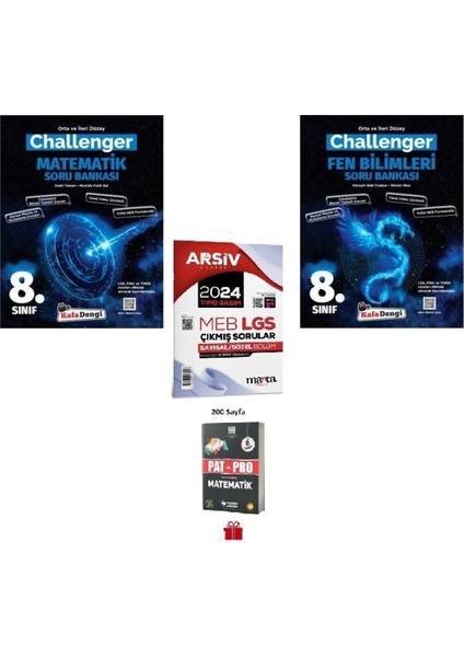 8. Sınıf Lgs Matematik ve Fen Bilimleri Challenger Soru Bankası + 2024 Lgs Çıkmış Sorular ve Pat-Pro