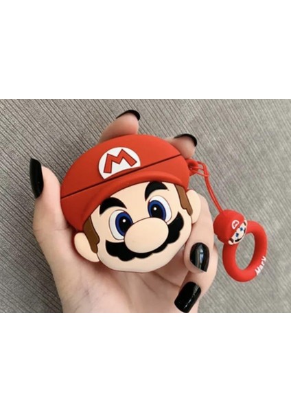 Airpods 4.nesil ile Uyumlu Kılıf Karikatür Super Mario Figürlü Tasarım Sevimli Figürlü Silikon Kılıf