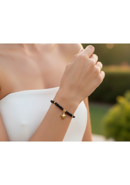 Zirkon Taşlı Yıldız Asansörlü Bileklik