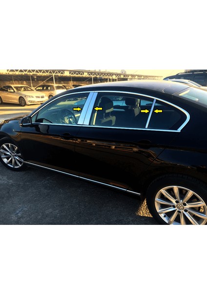 Vw Passat B8 2015-2025 Krom Kapı Direği 8 Parça Krom Paslanmaz Çelik Cam Direk