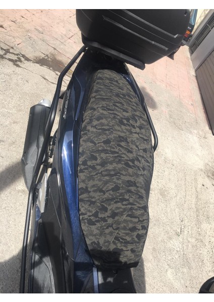 Akdeniz Sele Kaplama Pcx 125 Delüx Yeşil Kamuflaj Lastikli Sele Kilifi
