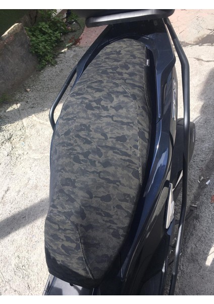 Akdeniz Sele Kaplama Pcx 125 Delüx Yeşil Kamuflaj Lastikli Sele Kilifi