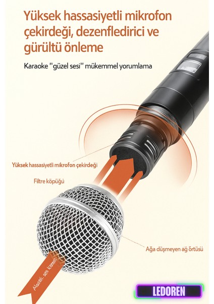Wn-06 Amfi Hoparlör Ses Sistemi Için 2'li Set Telsiz Mikrofon Şarj Edilebilir Kablosuz Mikrofon indirimleri