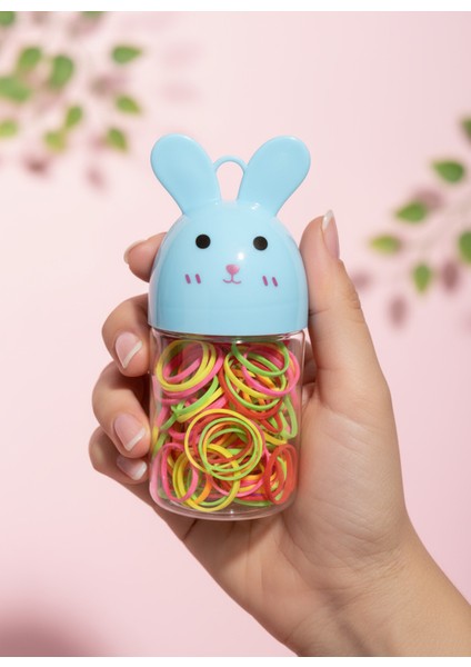 Tavşan Figürlü Kutulu Lastik Toka Seti