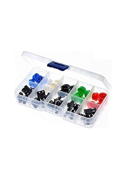 12X12MM 25 Adet Başlıklı Tact Buton Set 4 Pin 5 Renk Dokunmatik Anlık Basmalı Düğme Anahtar Push Soket Breadboard Pcb Devre fırsatları