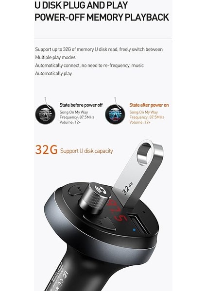 CC-6880 Fm Transmitter Çift USB Bluetooth Araç Şarj Cihazı indirimleri