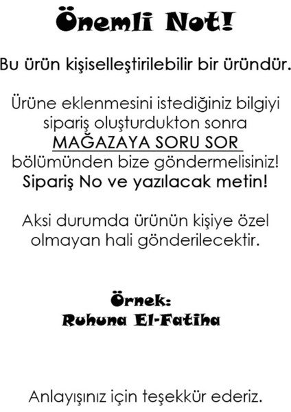 48 Adet 4 cm Kişiye Özel Kalpli Ruhuna El-Fatiha Baskılı Mat Etiket Sticker-3 - Yedi Mevlidi fiyatları