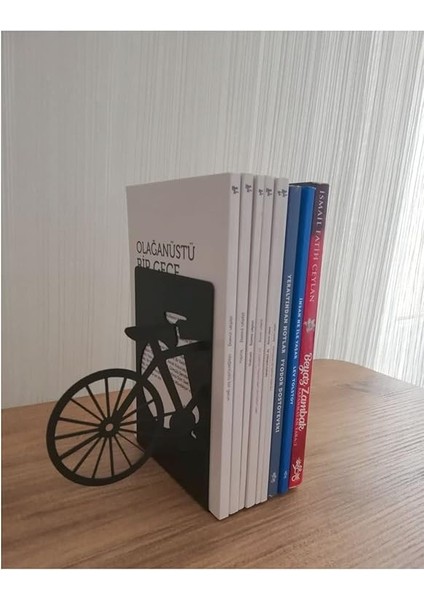 Dekoratif Bisiklet Desenli Metal Kitap Tutucu 2'li Paket fırsatları