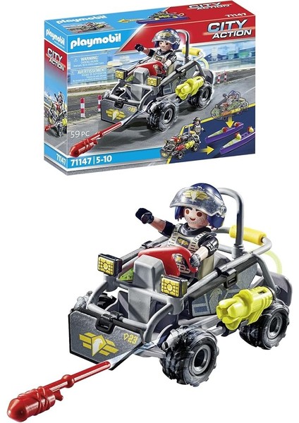City Action 71147 Swat-Multi-Terrain-Quad, Dönüştürülebilir Sek Sürat Teknesi, 5 Yaş ve Üzeri Çocuklar Için Oyuncak
