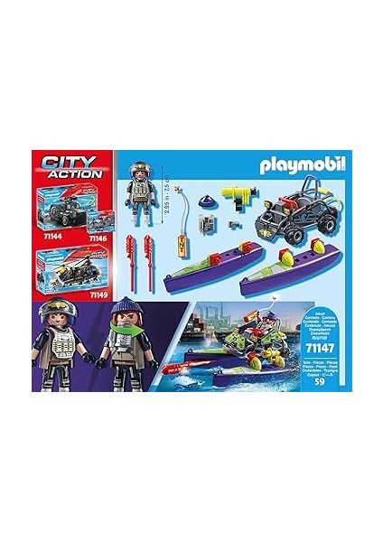 City Action 71147 Swat-Multi-Terrain-Quad, Dönüştürülebilir Sek Sürat Teknesi, 5 Yaş ve Üzeri Çocuklar Için Oyuncak indirimleri