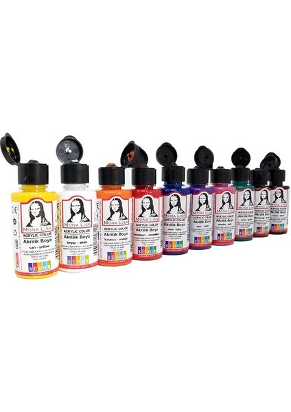 Mona Lisa Akrilik Boya Seti 10 x 40ML (Fırça Hediyeli)