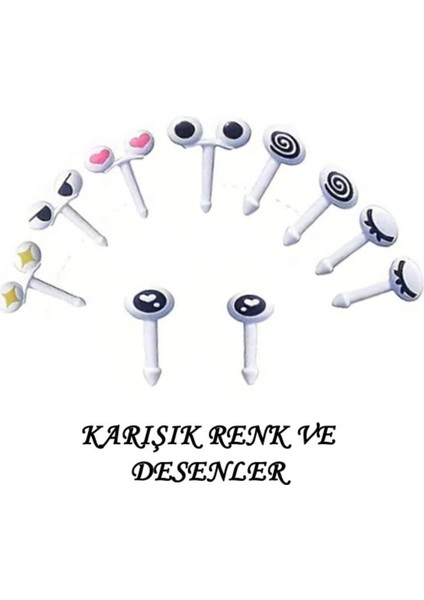 10 Adet Dekoratif Sevimli Şekilli Plastik Kürdan 4 cm - Meyve Çatalı