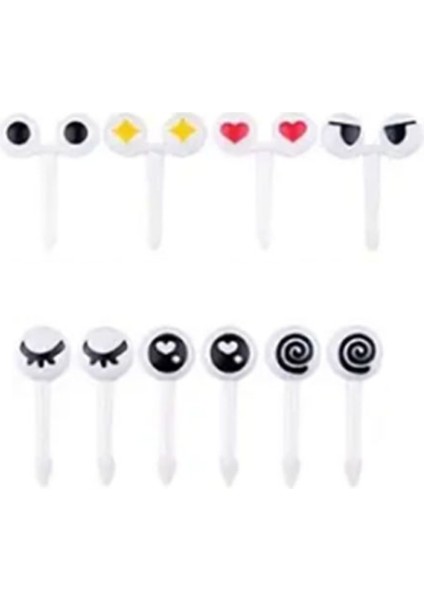 10 Adet Dekoratif Sevimli Şekilli Plastik Kürdan 4 cm - Meyve Çatalı modelleri