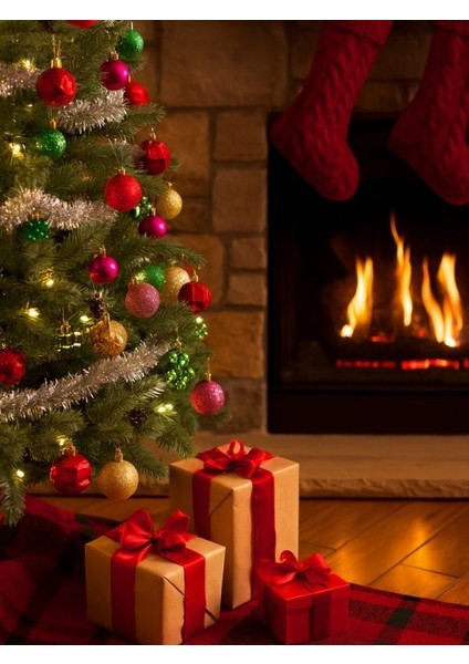 Renkli Noel Kutusu-Işıltılı Kış Seti-Yılbaşı Ağacı Süsü 37 Parça modelleri