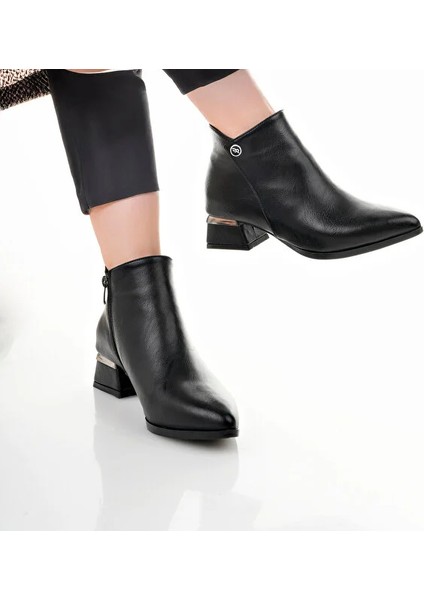 Mari Fermuarlı Günlük Kadın Bot Siyah modelleri