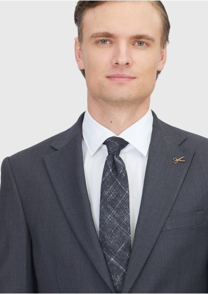 Antrasit Mikro Modern Fit Yün Karışımlı Takım Elbise modelleri