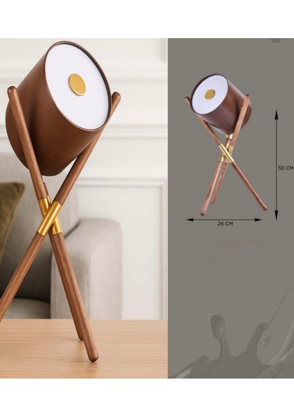 Ahşap 3 Ayaklı Orion Masa Lambası