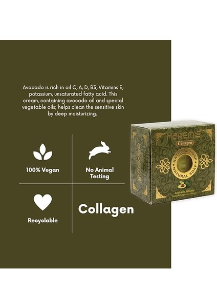 Avokado Doğal Kalıp Sabun Kolajen Içerikli Besleyici ve Nemlendirici (150 G) modelleri