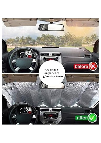 Güneşlik Ön Cam Araba Cam Güneşliği Uv Koruma ve Isı Azaltma Otomobil Güneşlikleri Araç Gölgelik Oto Içi (Hediye Vantuzlu) fiyatları