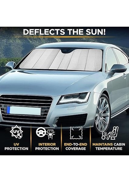 Güneşlik Ön Cam Araba Cam Güneşliği Uv Koruma ve Isı Azaltma Otomobil Güneşlikleri Araç Gölgelik Oto Içi (Hediye Vantuzlu) indirimleri