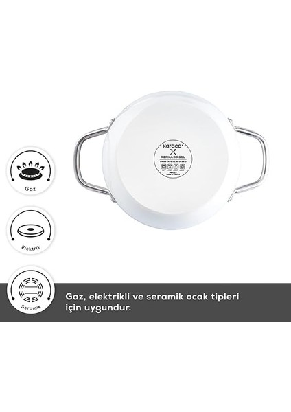 x Refika Birgül Swiss Crystal Creamy Metal 6 Parça Sahan Set Krem modelleri