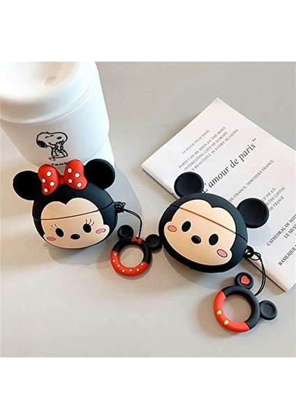 Airpods 4.nesil ile Uyumlu Kılıf Karikatür Mickey Mouse Figürlü Tasarım Sevimli Figürlü Silikon Kılıf fırsatları