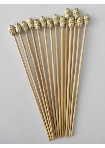 15 cm Uzun Kürdan - 30 Adet Dekoratif Lüks Gold Varaklı Yaldız Boncuklu Kokteyl Karıştırıcı fiyatları