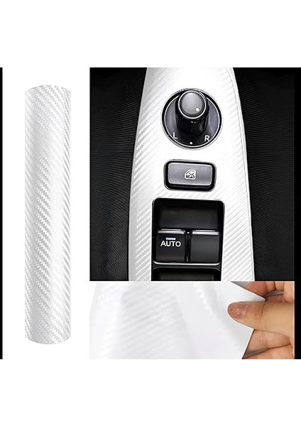 3D Beyaz Karbon Folyotırtıklı Desen Hava Kanallı Kendinden Yapışkanlı Otomobil Jant Motorsiklet Bisiklet Mobilya Beyaz Eşya Aksesuar Kaplama Folyosu (152CMX2METRE) modelleri