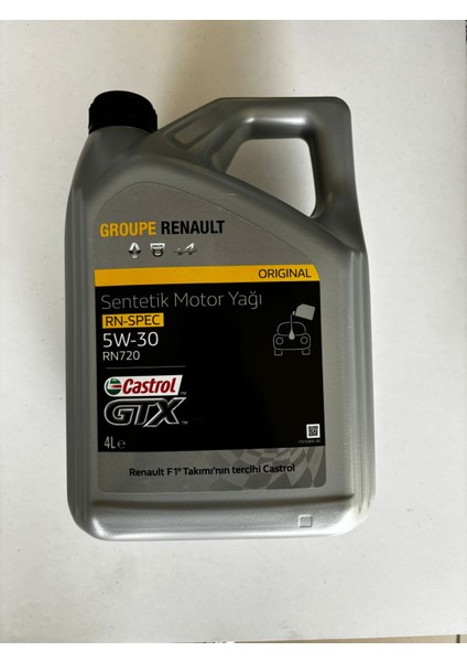 Castrol Gtx 5W-30 RN720 4lt Motor Yagi Renault Üretim HAZIRAN2024