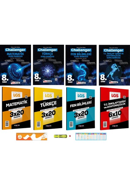 8. Sınıf Lgs Challenger Matematik-Türkçe-Fen-Inkılap Soru Seti 4 Kitap 2026 ve Deneme Seti+Fosforlu
