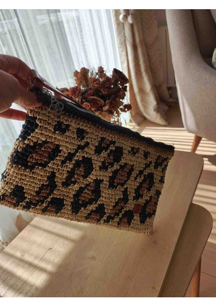 Leopar Pörtföy Çanta