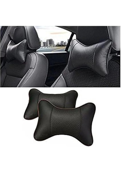Boyun Yastığı, Araba Koltuk Başlığı, Ortopedik Boyun Yastığı, Oto Koltuk Başlığı, Oto Boyun Yastığı, Siyah, 2 Adet