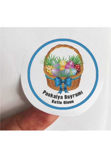 48 Adet 4 cm Paskalya Bayramı Kutlu Olsun Baskılı Mat Etiket Sticker -1