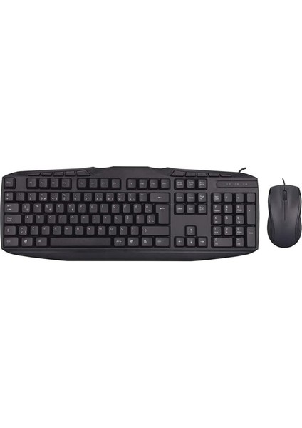 UN-796 Siyah USB Q Multimedia Klavye + Mouse Set